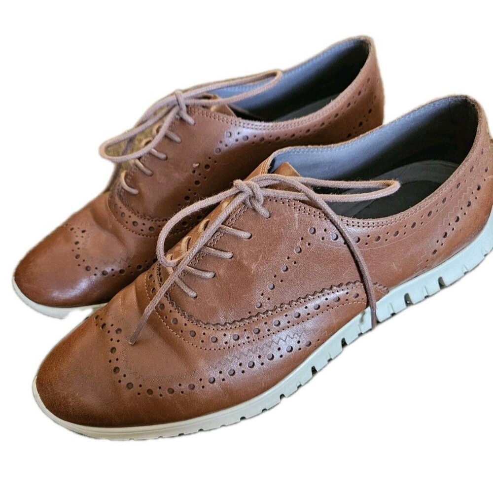 Cole Haan Women's Zerogrand Brown Wingtip Oxford Sneaker W05154 Size 10 B